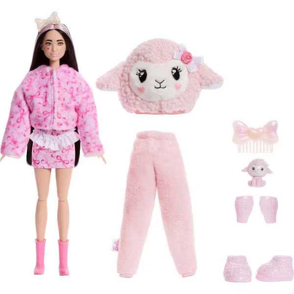 Mattel Barbie Cutie Reveal – Oiță Roz Sweet Ties