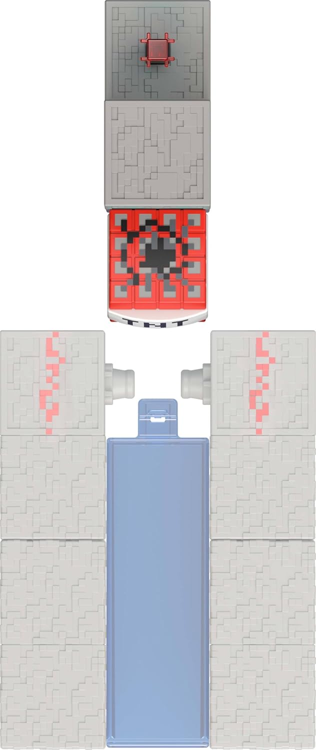 Figurină Enderman 8cm, Mattel, set cu piesă Build A Portal, articulații mobile, multicolor