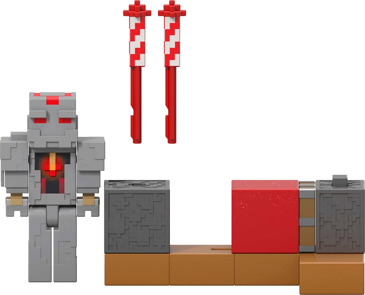 Mattel Minecraft, Jucarie interactiva, gri, set complet de accesorii