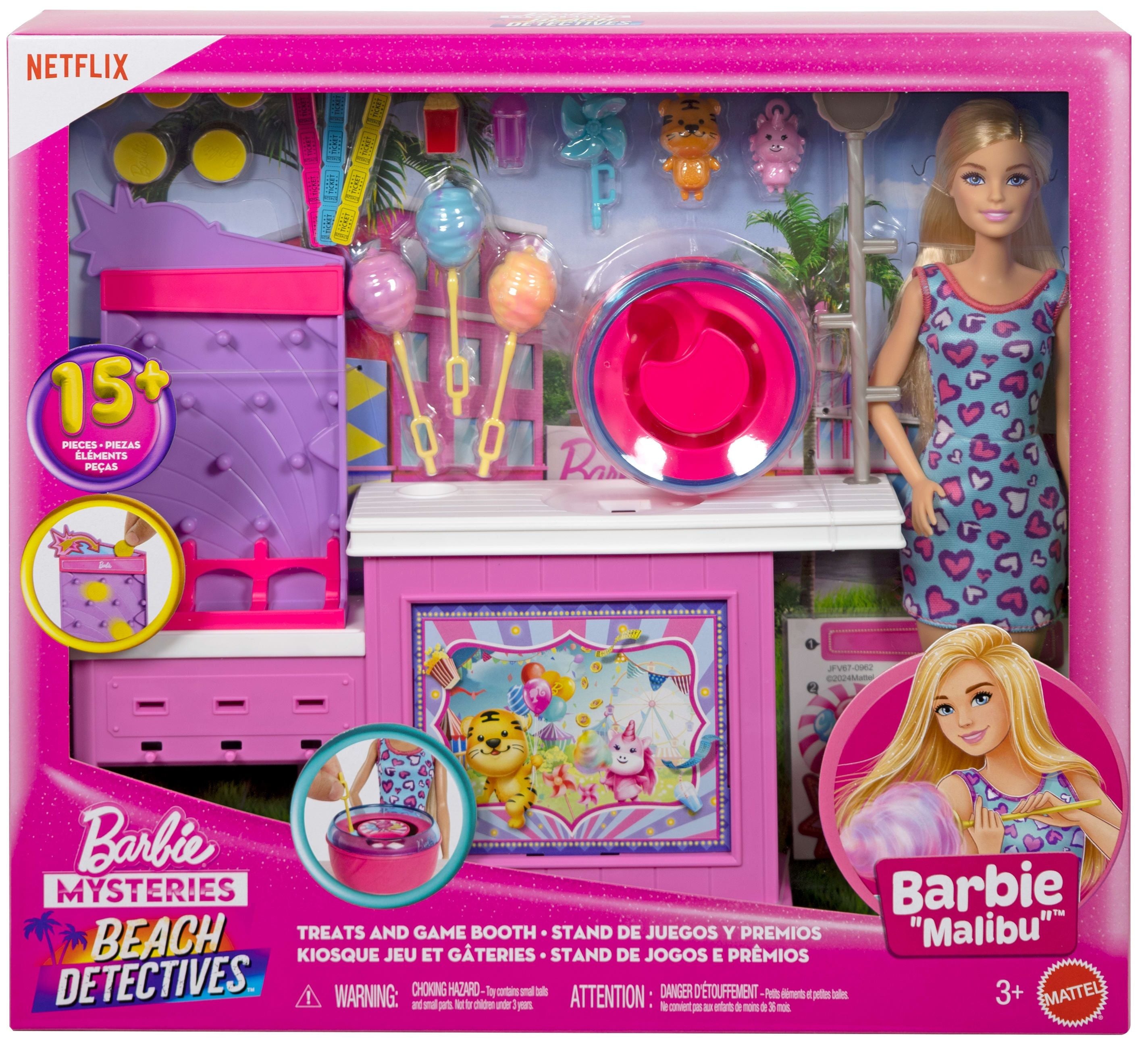 Mattel Set de joaca Barbie Mysteries - Beach Detectives, Cabina de jocuri