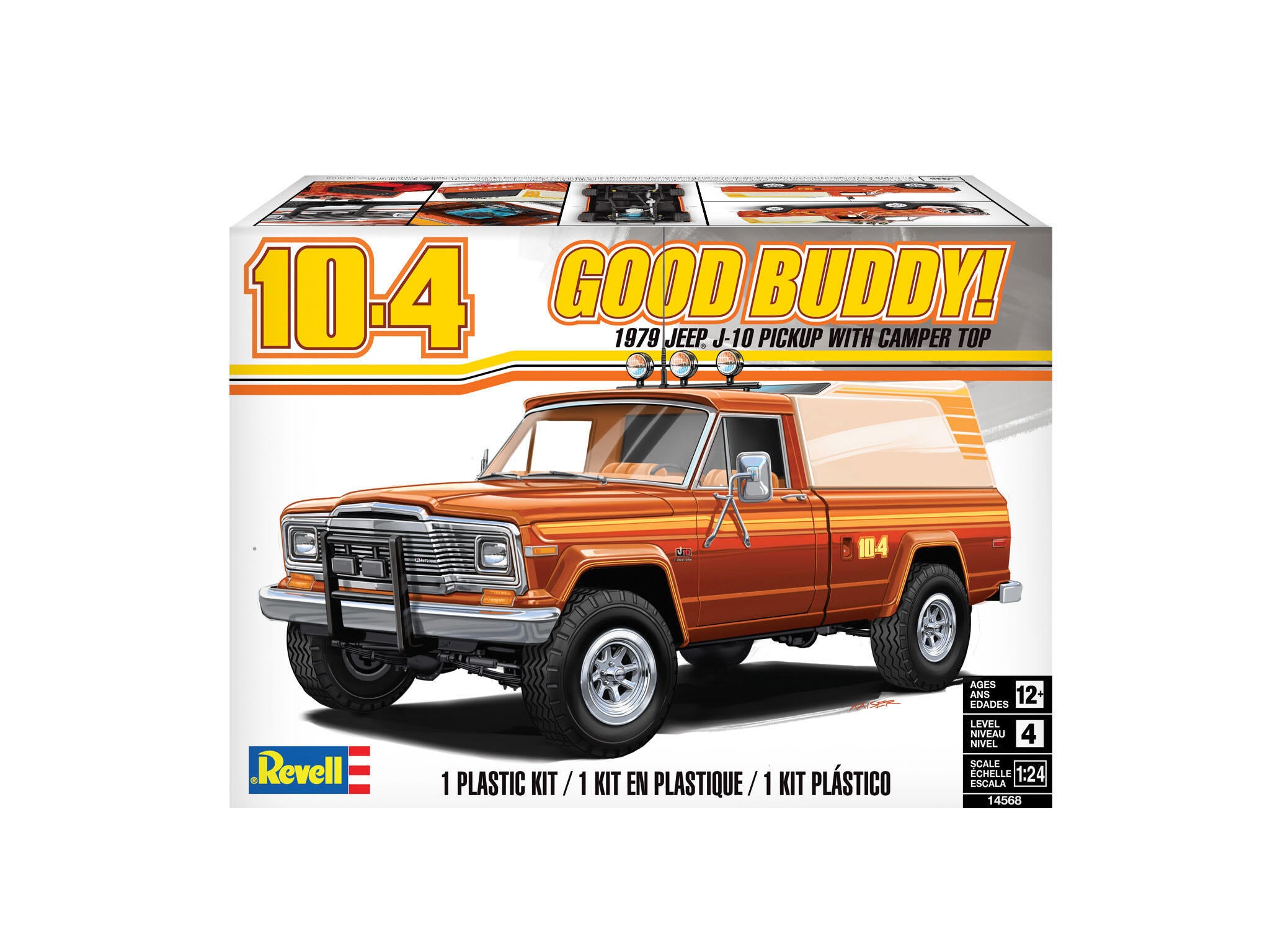 Set Macheta Revell Masina Jeep J-10 Pickup Cu Rulota Scara 1:24 Rev14568