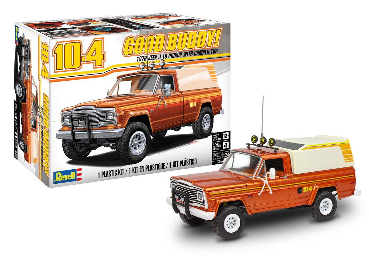 Set Macheta Revell Masina Jeep J-10 Pickup Cu Rulota Scara 1:24 Rev14568