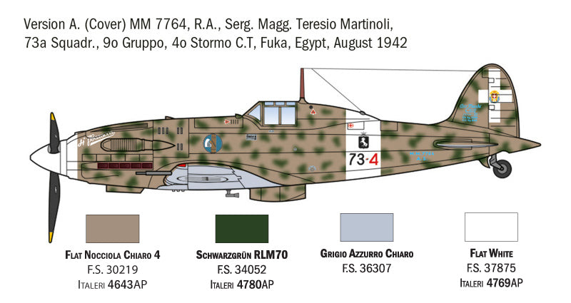 MACHETA  ITALERI AVION MC.202 FOLGORE ACES SCARA 1:72 IT1481S