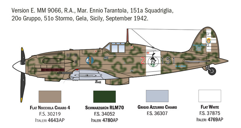 MACHETA  ITALERI AVION MC.202 FOLGORE ACES SCARA 1:72 IT1481S