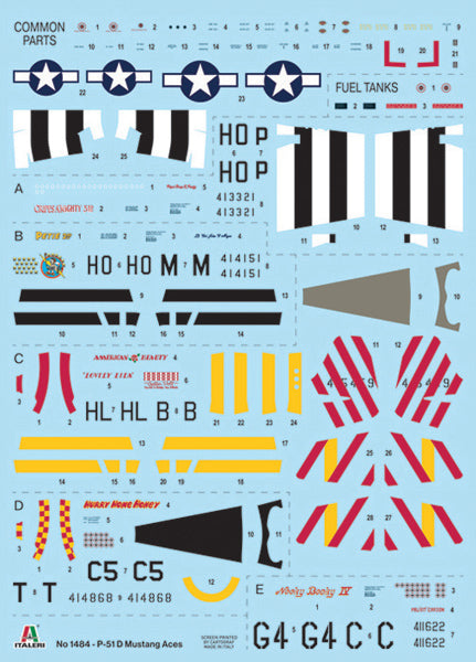 MACHETA  ITALERI AVION P-51D MUSTANG ACES SCARA 1:72 IT1484S