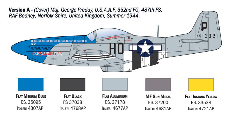 MACHETA  ITALERI AVION P-51D MUSTANG ACES SCARA 1:72 IT1484S