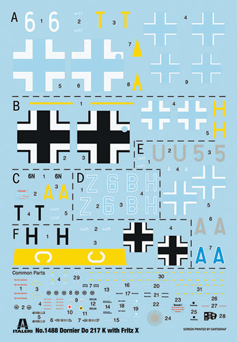 MACHETA ITALERI AVION DORNIER DO-217 K-1/K-2 WITH FRITZ X IT1488S