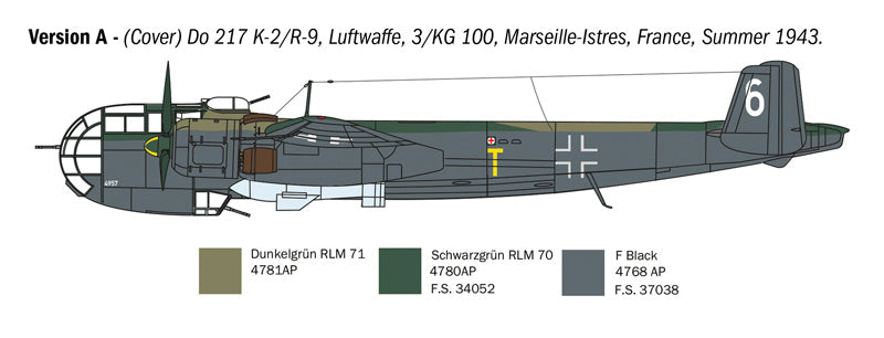 MACHETA ITALERI AVION DORNIER DO-217 K-1/K-2 WITH FRITZ X IT1488S