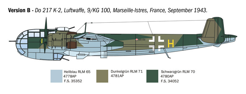 MACHETA ITALERI AVION DORNIER DO-217 K-1/K-2 WITH FRITZ X IT1488S