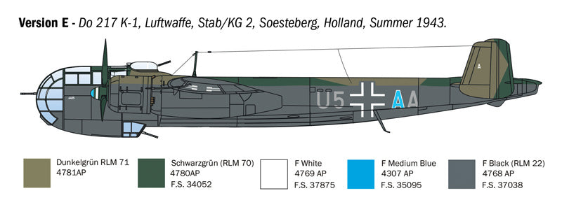 MACHETA ITALERI AVION DORNIER DO-217 K-1/K-2 WITH FRITZ X IT1488S