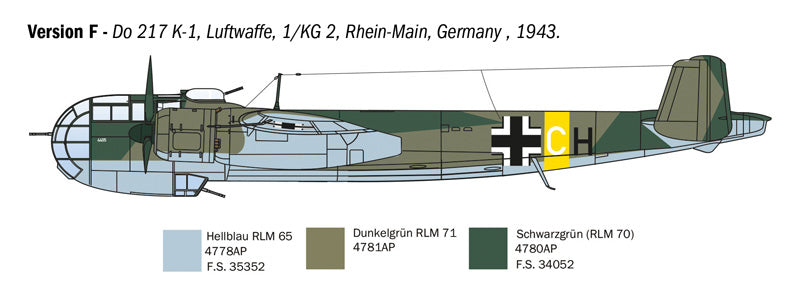 MACHETA ITALERI AVION DORNIER DO-217 K-1/K-2 WITH FRITZ X IT1488S