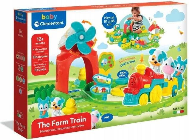 Jucarie interactiva Baby Clementoni - Tren cu animalute de la ferma CL17391