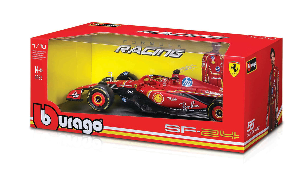 Macheta Bburago 1:18 Scuderia Ferrari Formula -Sf24 -Vers. Deluxe Rosu #16 Charles Leclerc Bb16821