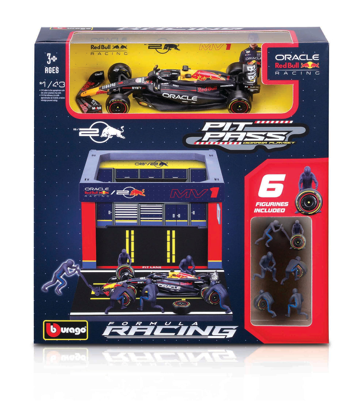 Macheta Bburago 1:43 Formula Pit Pass-Oracle Red Bull Racing Rb20 #1 Max Verstappen Bb38453/1