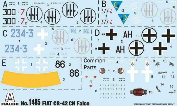 Macheta Fiat Cr.42 Cn "Falco" Night Fighter Italeri It1485S