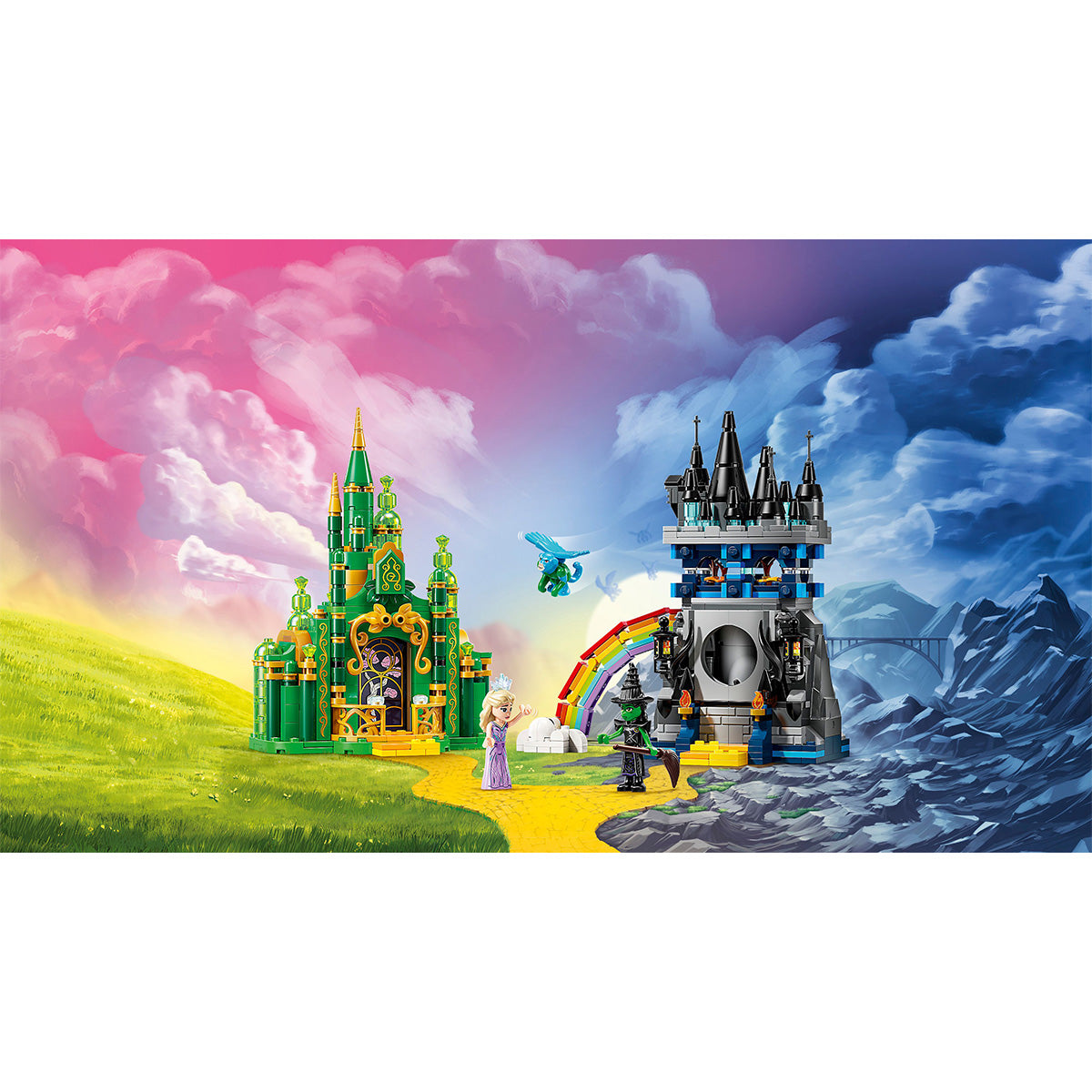 LEGO® Wicked - Emerald City si Castelul Kiamo Ko 75689, 860 piese