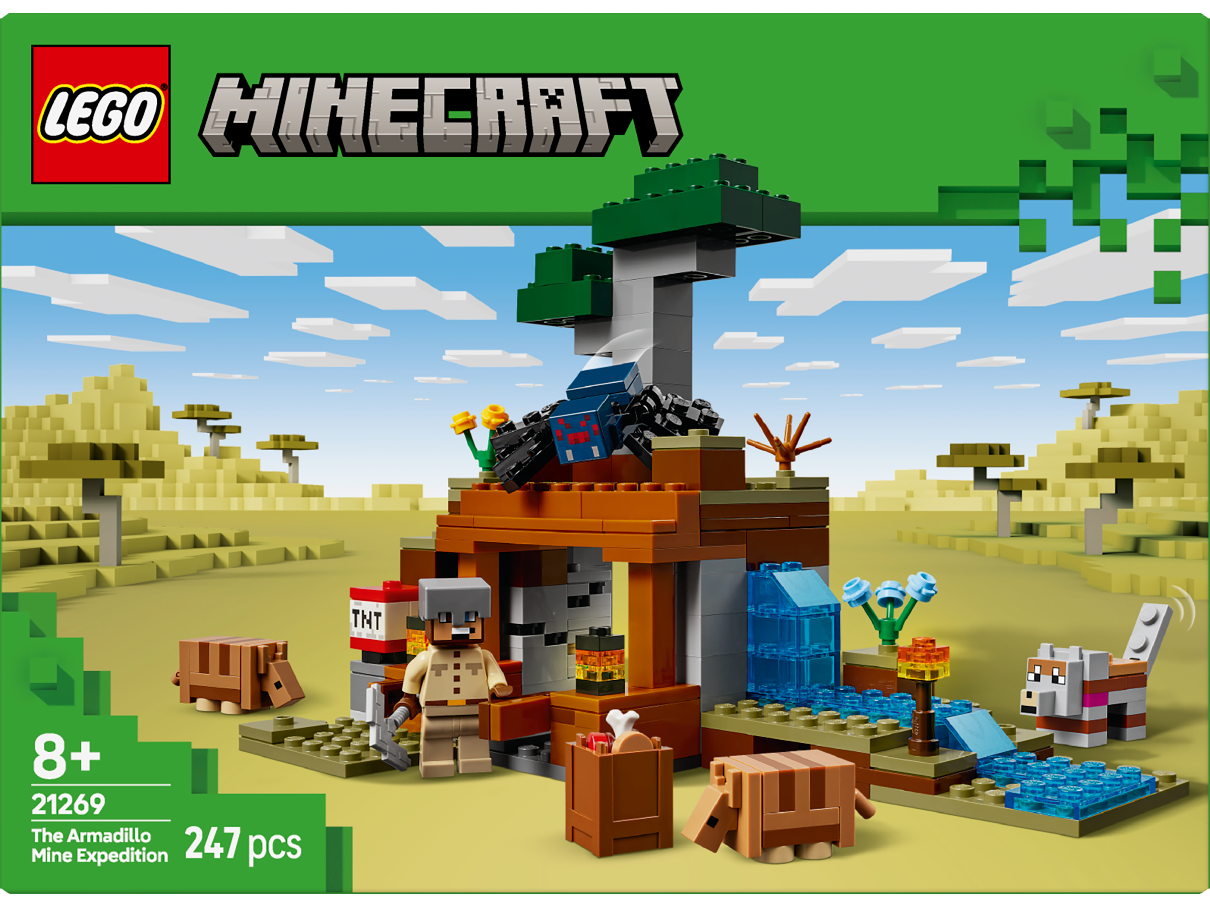 LEGO® Minecraft - Expeditia de minerit cu Tatu 21269, 247 piese