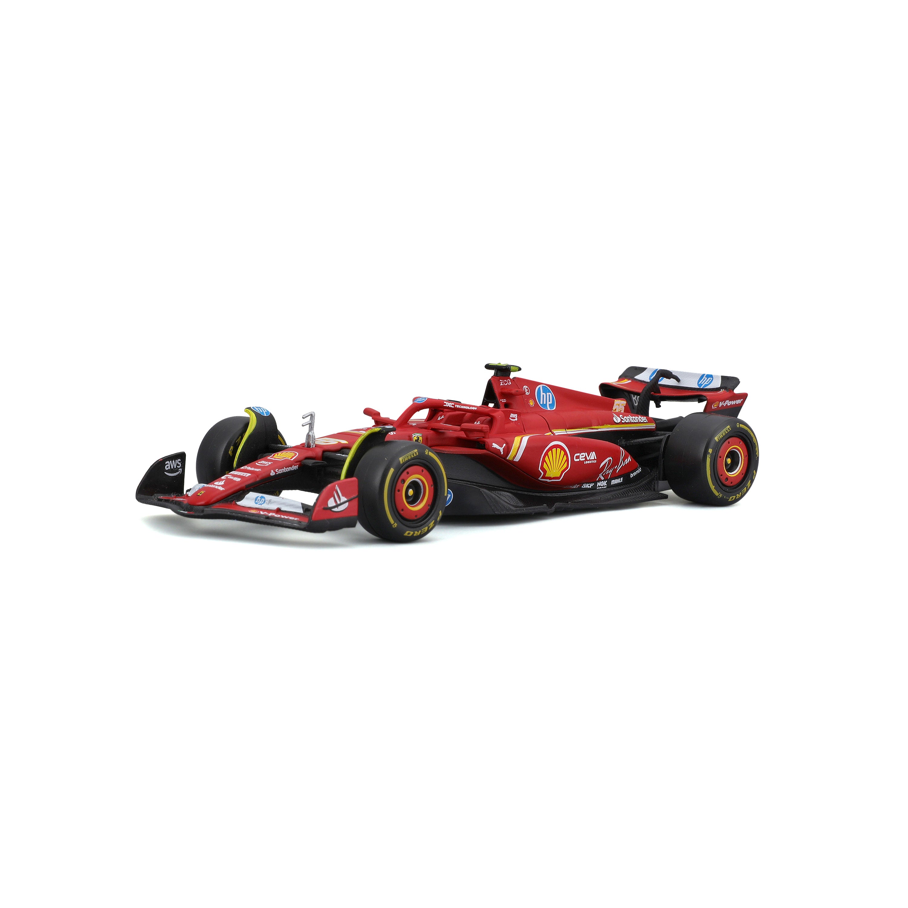 Macheta masinuta Bburago 1/43 Ferrari Formula Racing SF24 Team #55 Carlos Sainz BB36844-55