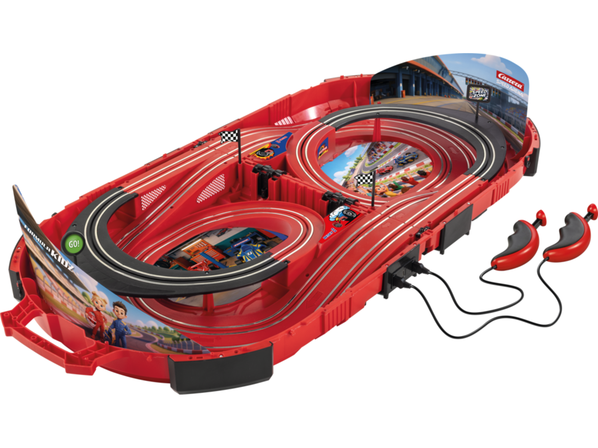 Carrera Speed Arena Formula Kids Racer - Circuit de curse 2,77 m cu Fireflash și Thunderbolt | 3+ ani