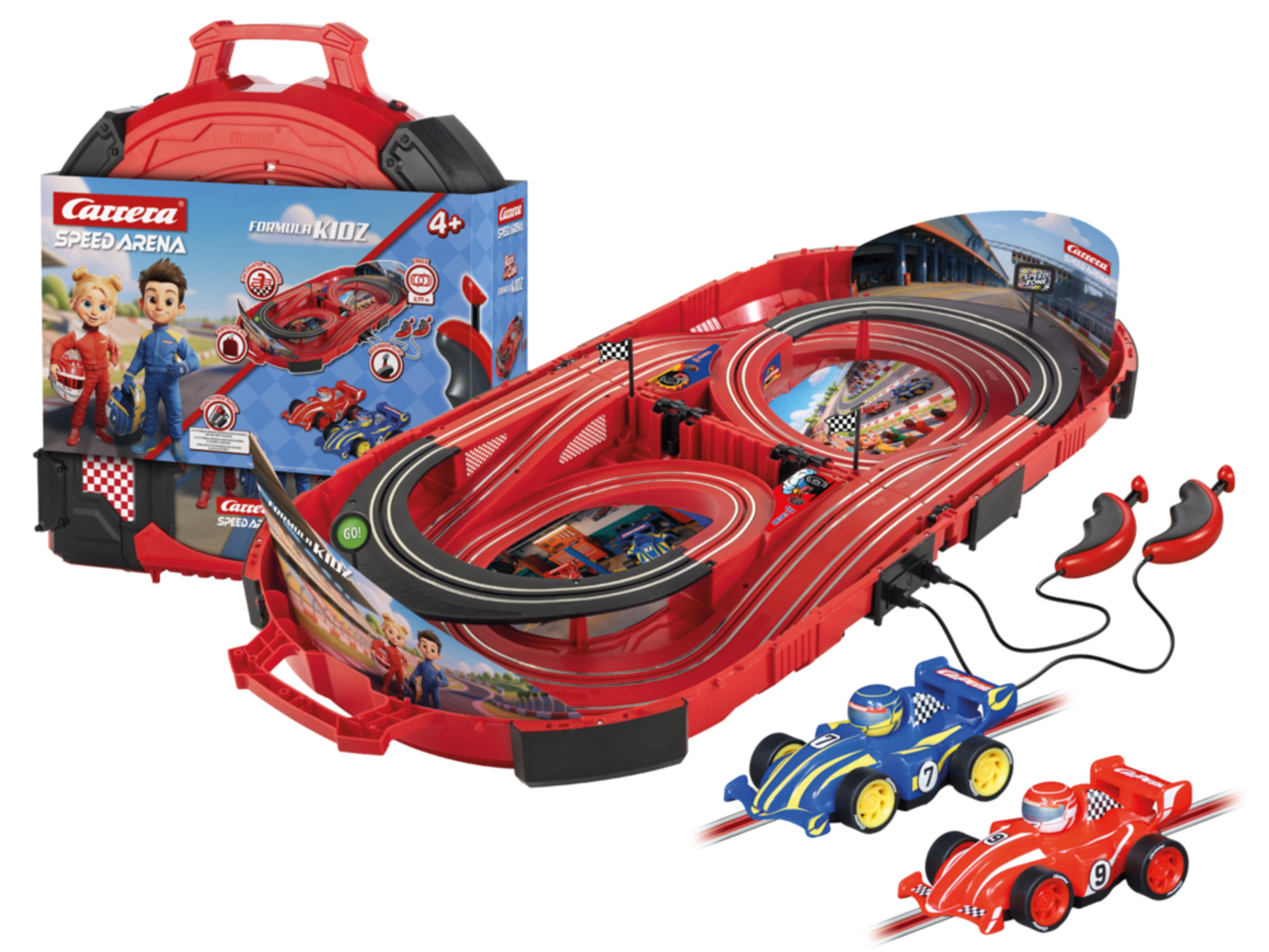 Carrera Speed Arena Formula Kids Racer - Circuit de curse 2,77 m cu Fireflash și Thunderbolt | 3+ ani