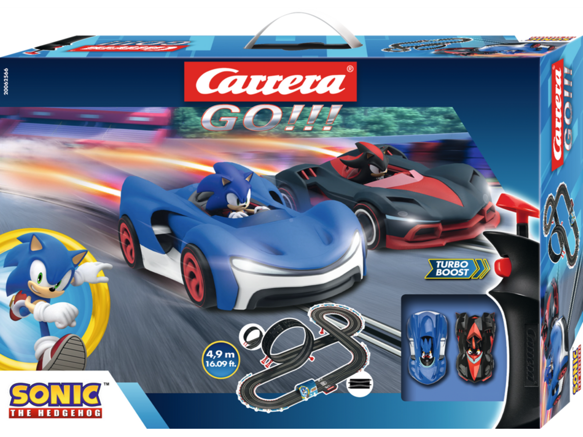 Carrera GO!!! Sonic the Hedgehog - Circuit de curse 4,9 m cu Sonic și Shadow | Scara 1:43 | 6+ ani