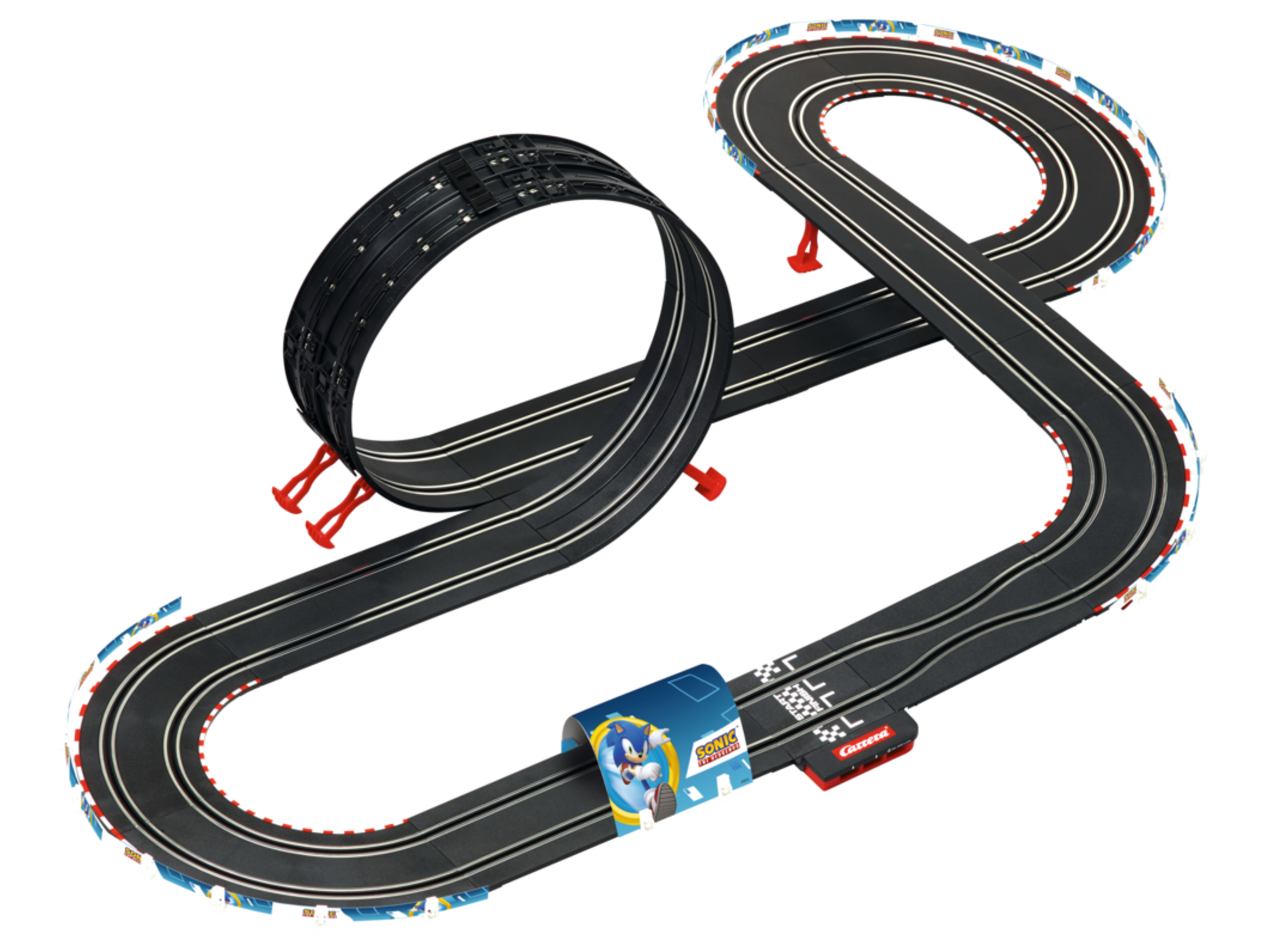 Carrera GO!!! Sonic the Hedgehog - Circuit de curse 4,9 m cu Sonic și Shadow | Scara 1:43 | 6+ ani