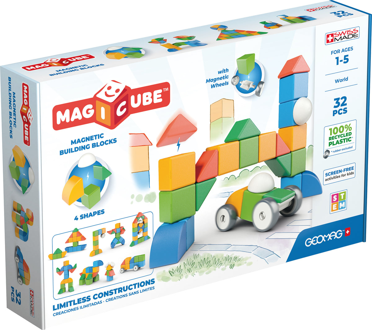 Geomag Magicube Lumea Reciclata 32 Piese Geomag203