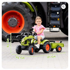 Tractor Falk cu pedale, Claas Arion 410, cu excavator și capotă cu deschidere FK2040ML
