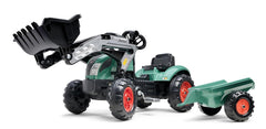Tractor Falk cu pedale, remorcă și excavator, verde vintage FK2054ML