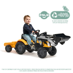 Tractor Falk Farmer cu remorcă galbena FK2055ML