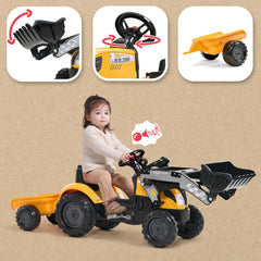 Tractor Falk Farmer cu remorcă galbena FK2055ML