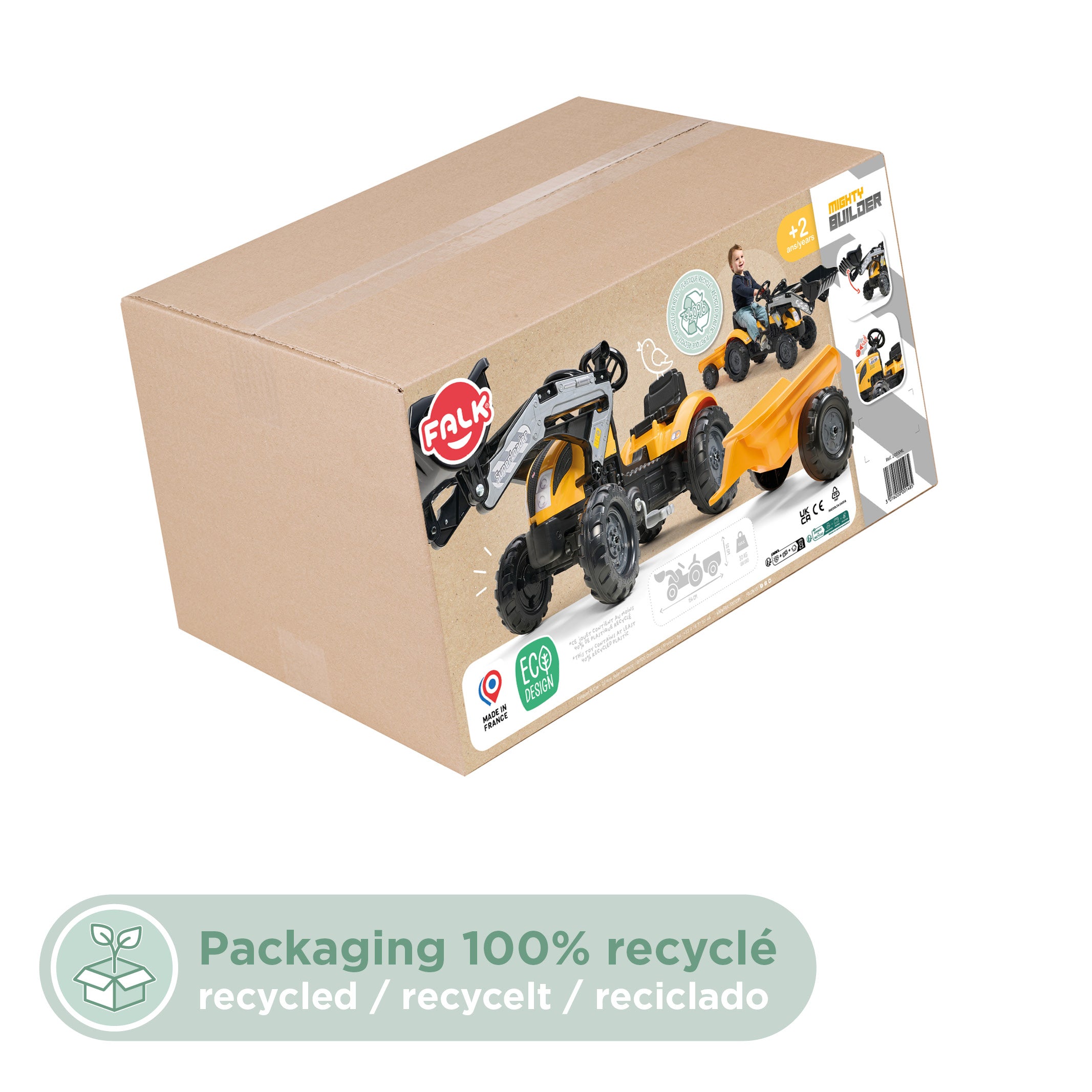 Tractor Falk Farmer cu remorcă galbena FK2055ML