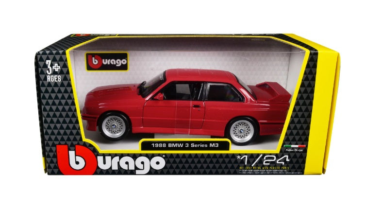 Macheta Masinuta Bburago 1:24 1988 BMW 3 Series M3 Rosu, BB20001A-21100
