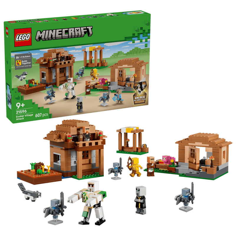 LEGO® Minecraft - Atacul Evocatorilor asupra satului 21596, 607 piese