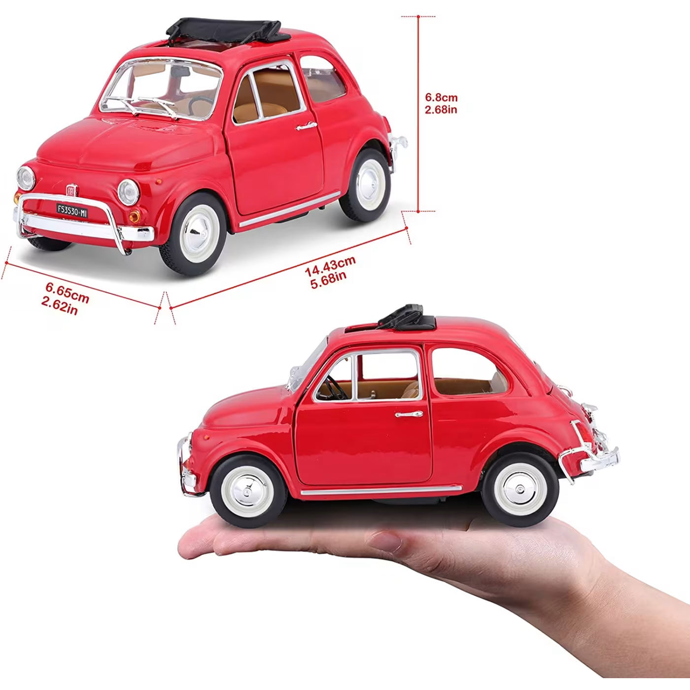 Macheta Burago 1:24 Fiat 500 L Rosu Bb20001B-22099