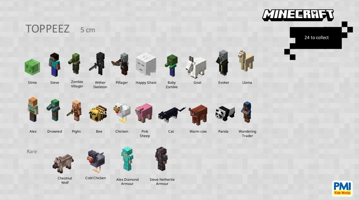 Figurine Minecraft Topeez 3 Buc In Cutie Pillager Drowned Goat Pmimc2221Pdg
