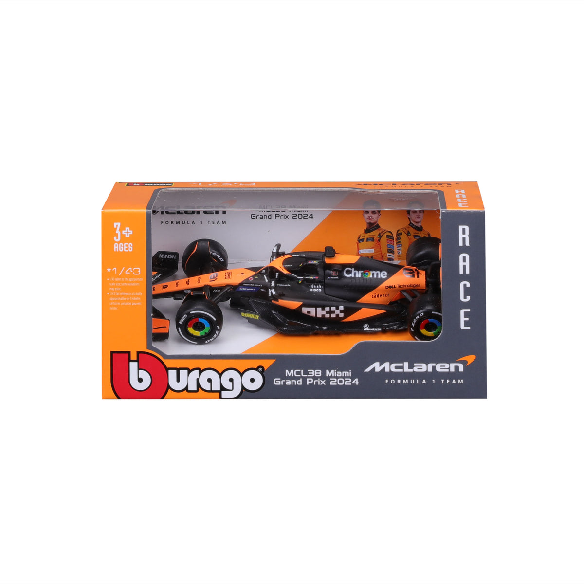 Macheta Bburago Formula 1 1/43- Mc Laren F1 Mcl38 (2024) #81 Oscar Piastri Bb38177-38214/81
