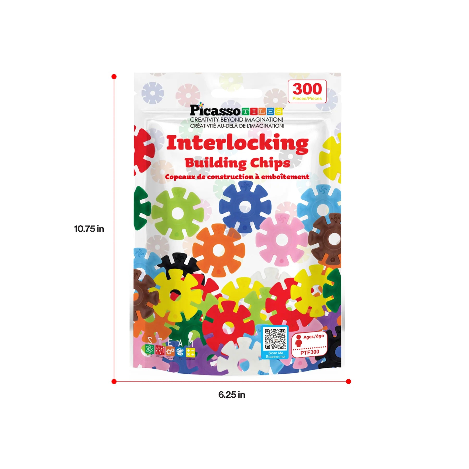 Picasso Tiles Set Magnetic 300 Buc Cuburi Constructii Picptf300 024406