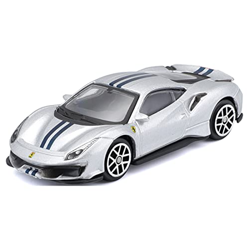 Macheta Bburago 1/24 Ferrari 488Pista Argintiu Cu Dungi Albe Bb26000-26026