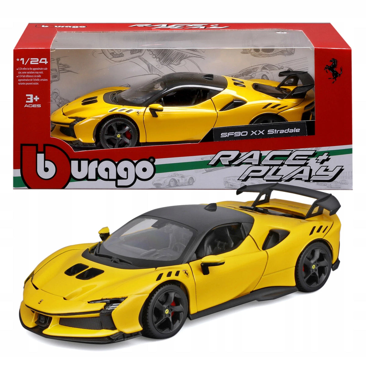 Macheta Bburago 1/24 Ferrari Sf90 Xx Stradale Galben Bb26000-26032G