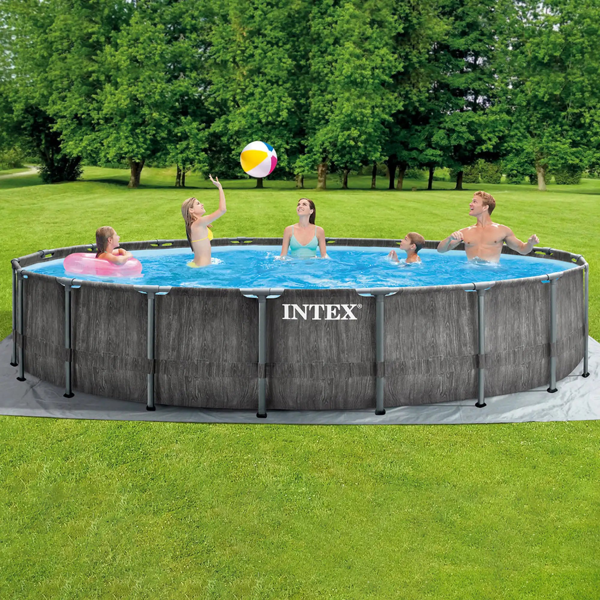 INTEX Piscina 5.49M X1.22M Greywood Prism Frame Ix26744