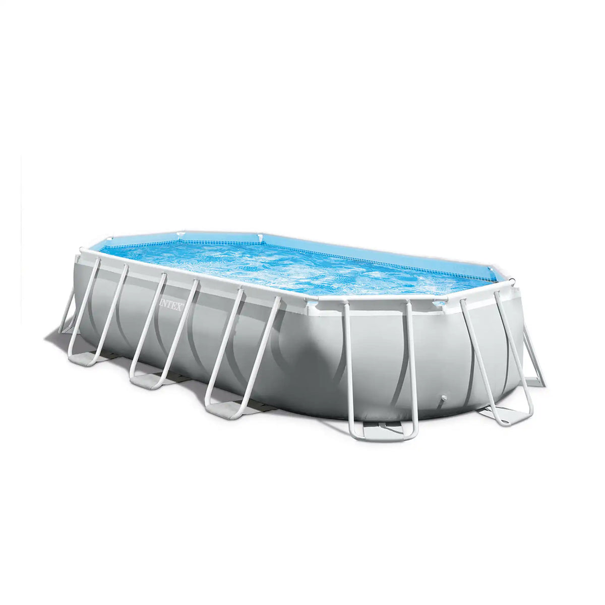 INTEX Piscina ovala Intex Prism cadru metalic, cu pompa de filtrare si scara inclusa, 5m x 2.74m x 1.22m, IX26796