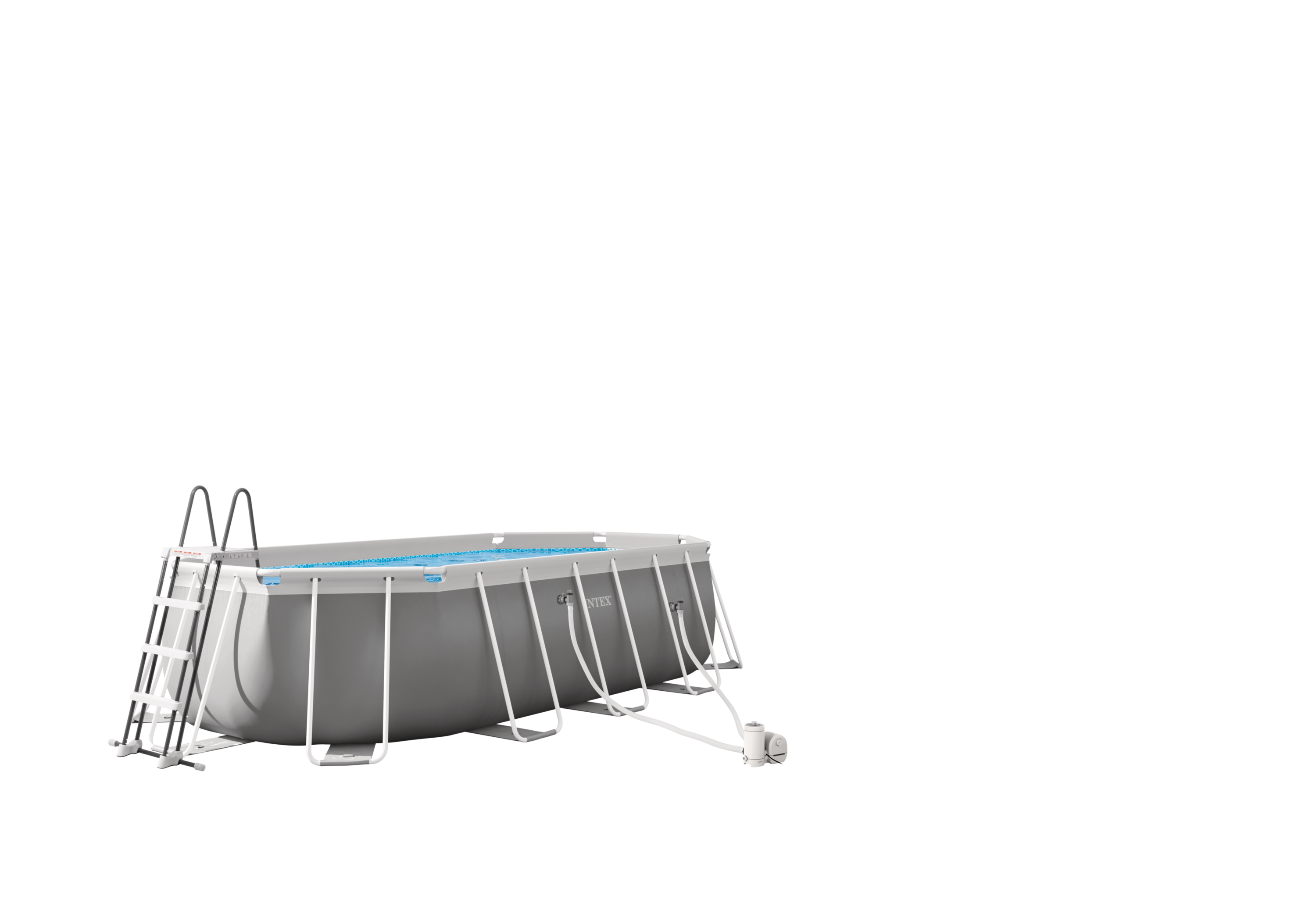 INTEX Piscina ovala Intex Prism cadru metalic, cu pompa de filtrare si scara inclusa, 5m x 2.74m x 1.22m, IX26796