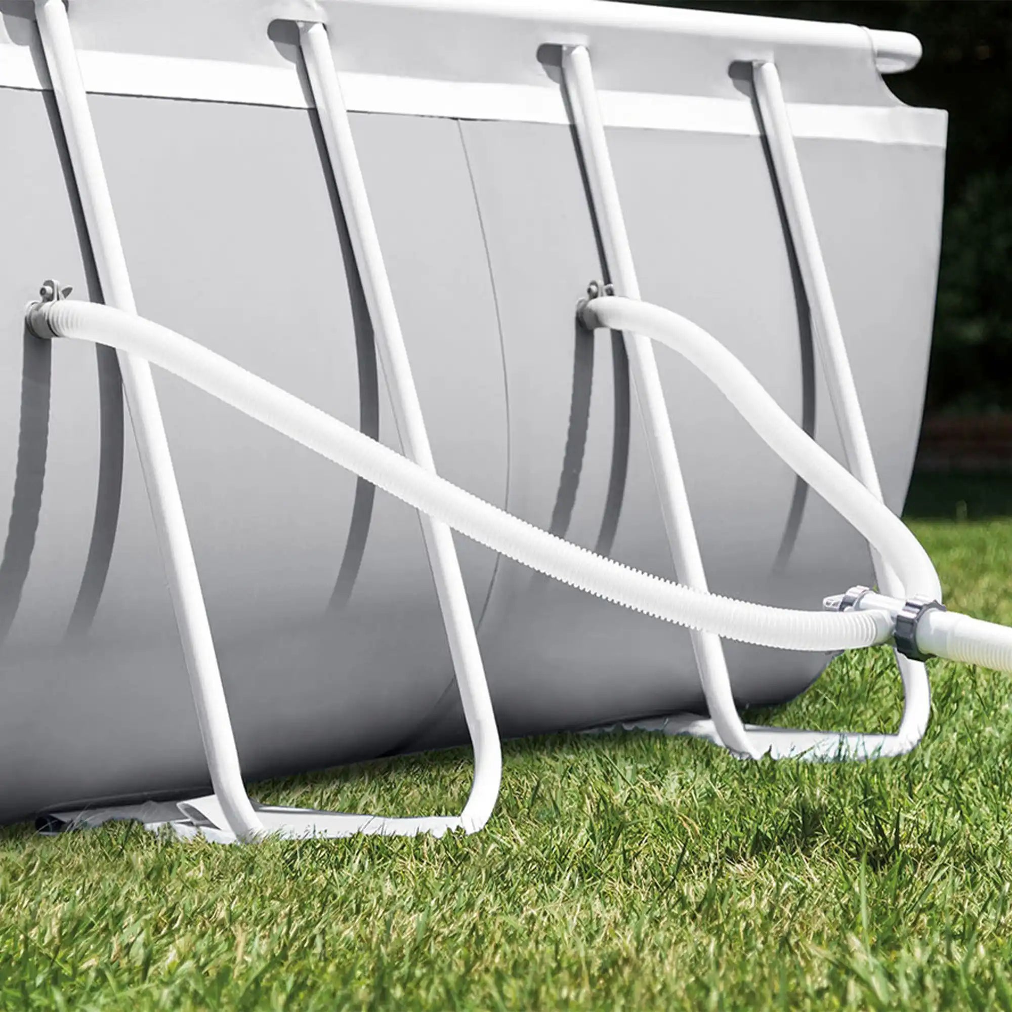 INTEX Piscina ovala Intex Prism cadru metalic, cu pompa de filtrare si scara inclusa, 5m x 2.74m x 1.22m, IX26796
