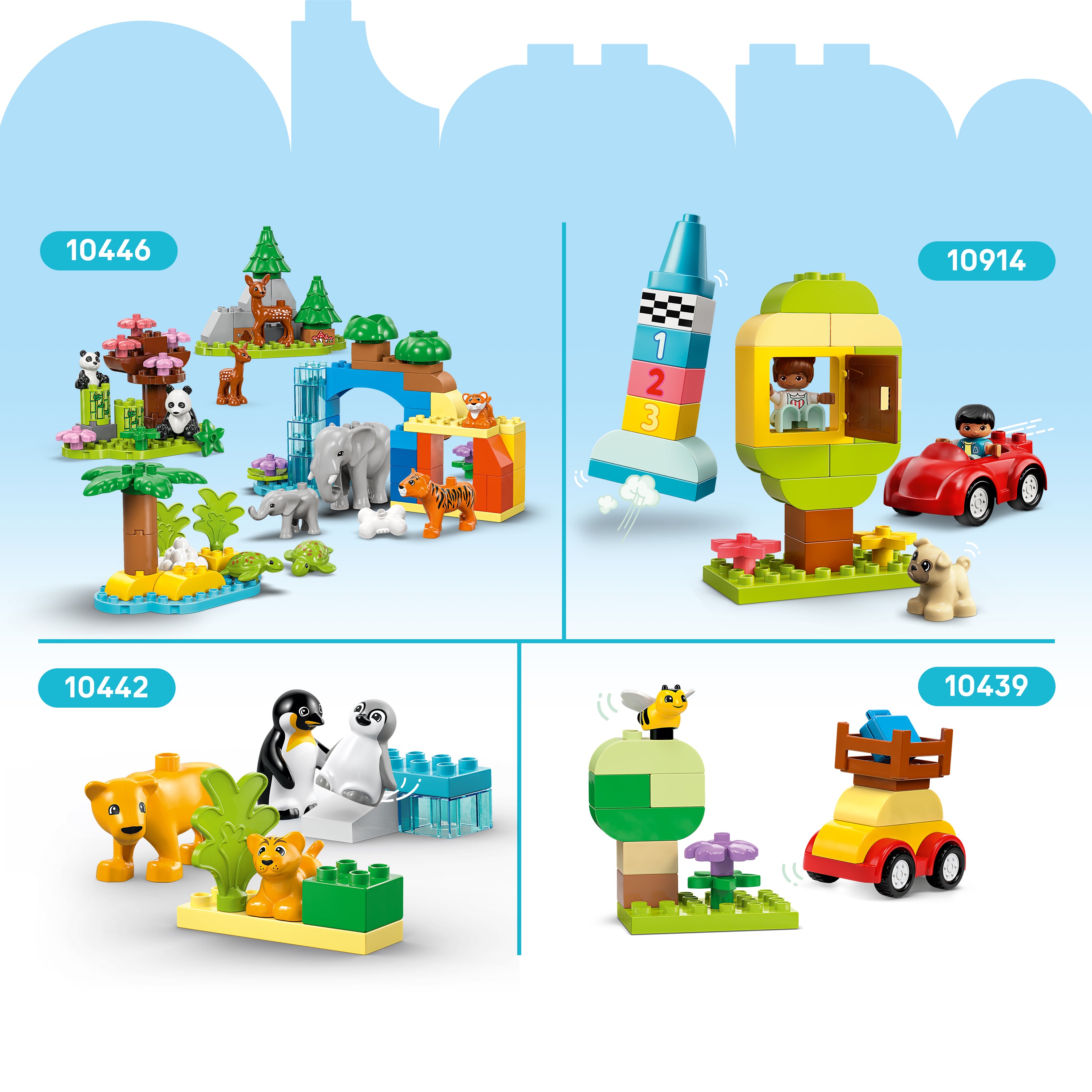 LEGO® DUPLO - Familii de animale salbatice: Pinguini si lei 10442, 10 piese