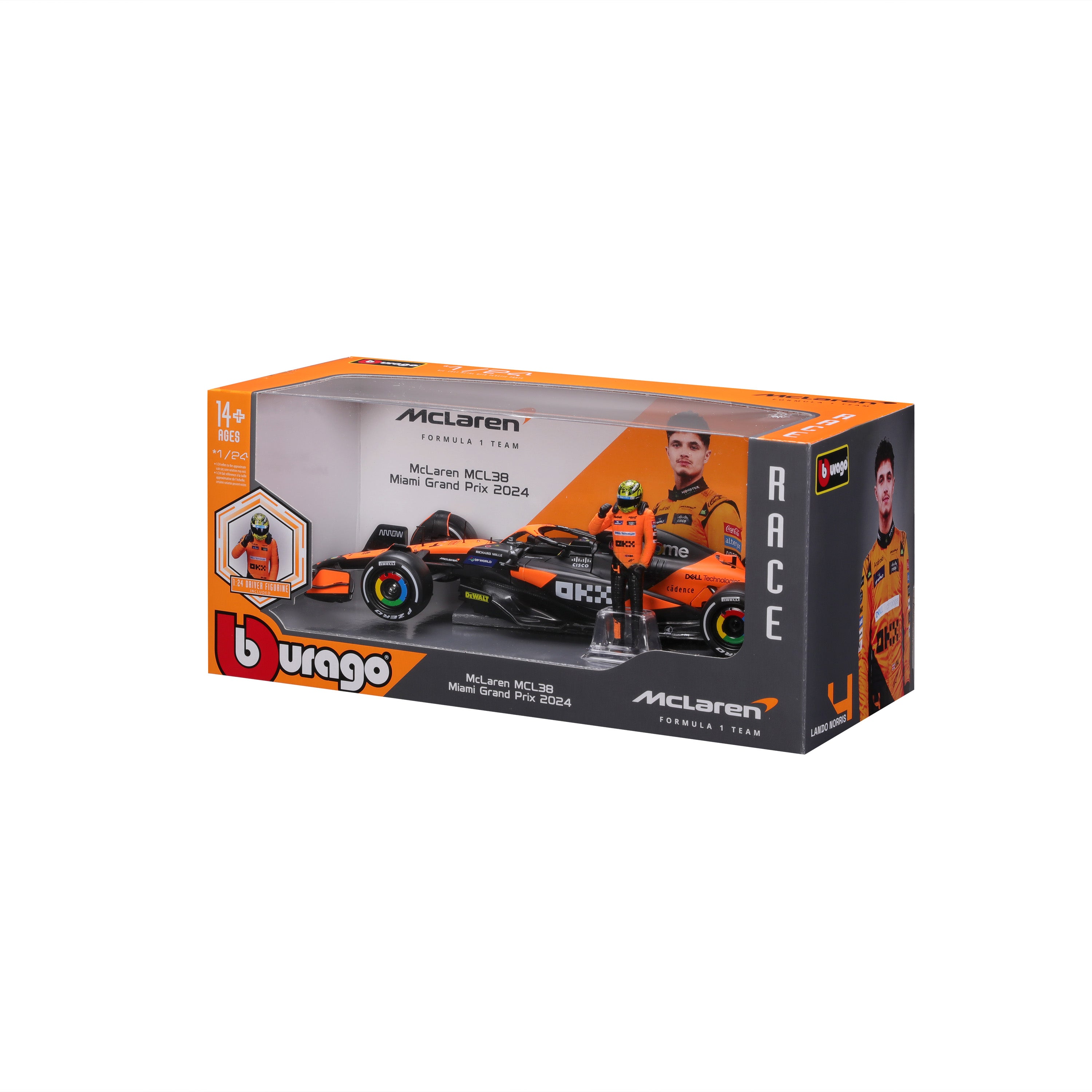 Macheta Bburago 1:24 Formula-Cu Figura-Mclaren Mcl38 #4 Lando Norris Bb28040/4