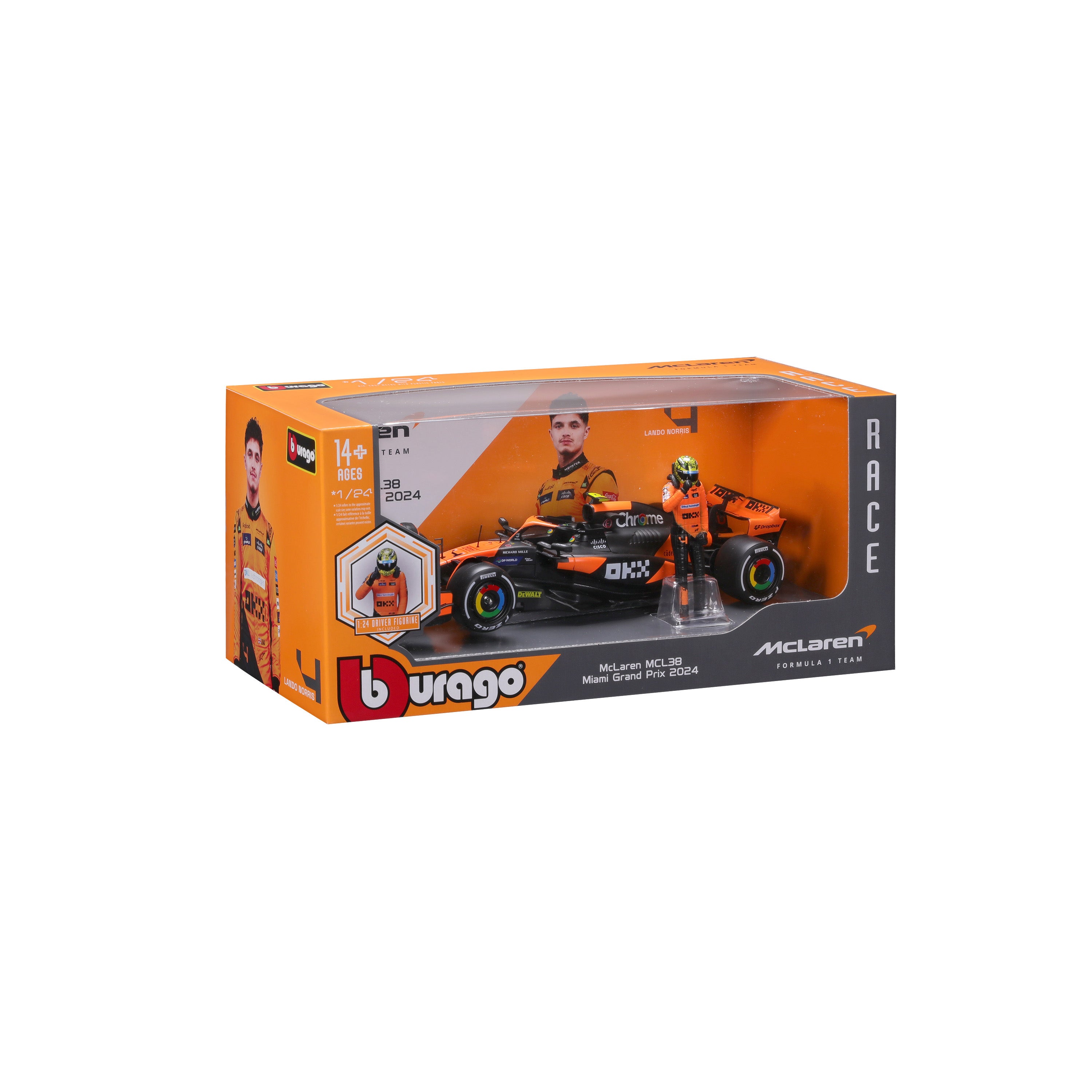 Macheta Bburago 1:24 Formula-Cu Figura-Mclaren Mcl38 #4 Lando Norris Bb28040/4
