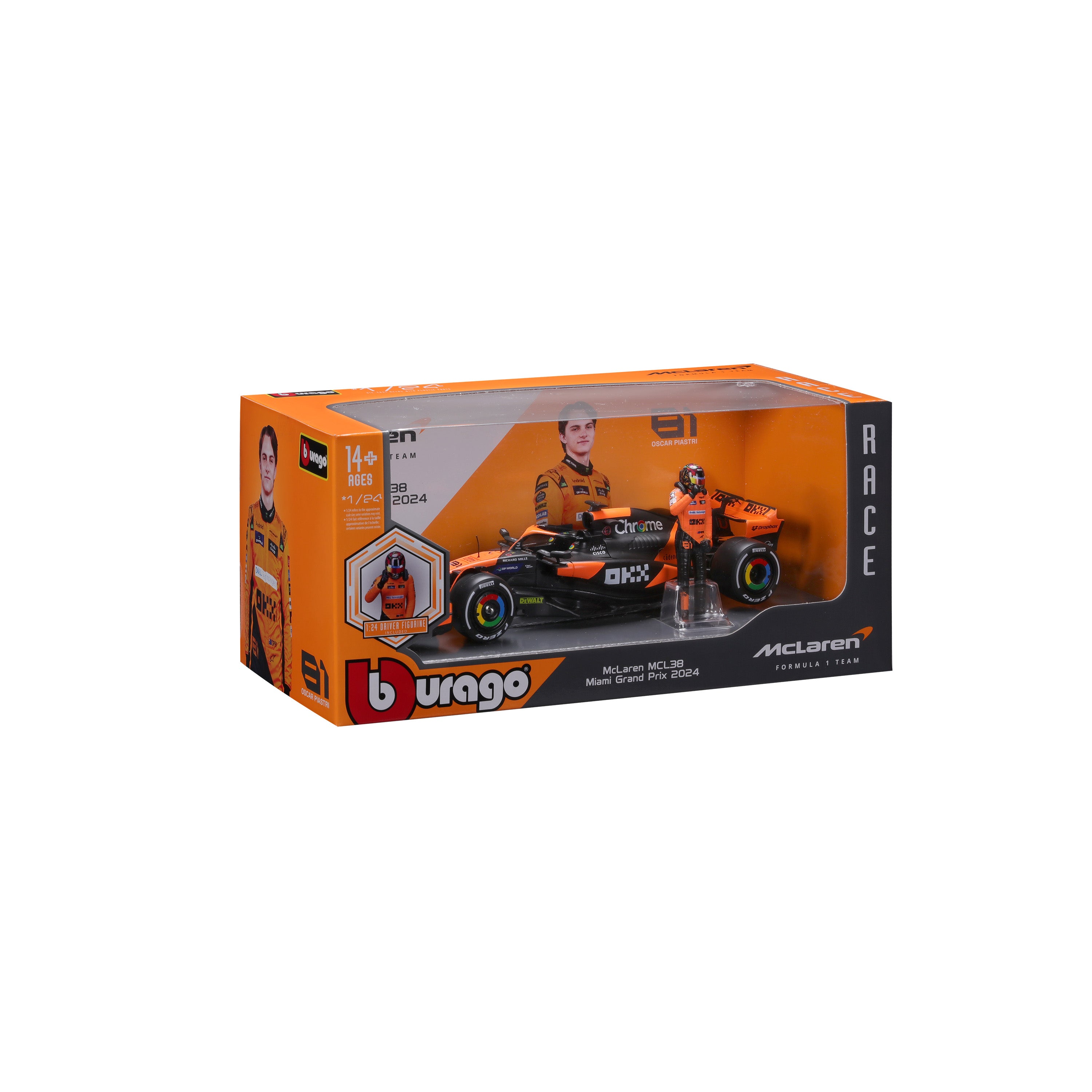 Macheta Bburago 1:24 Formula-Cu Figura-Mclaren Mcl38 #81 Oscar Piastri Bb28040/81