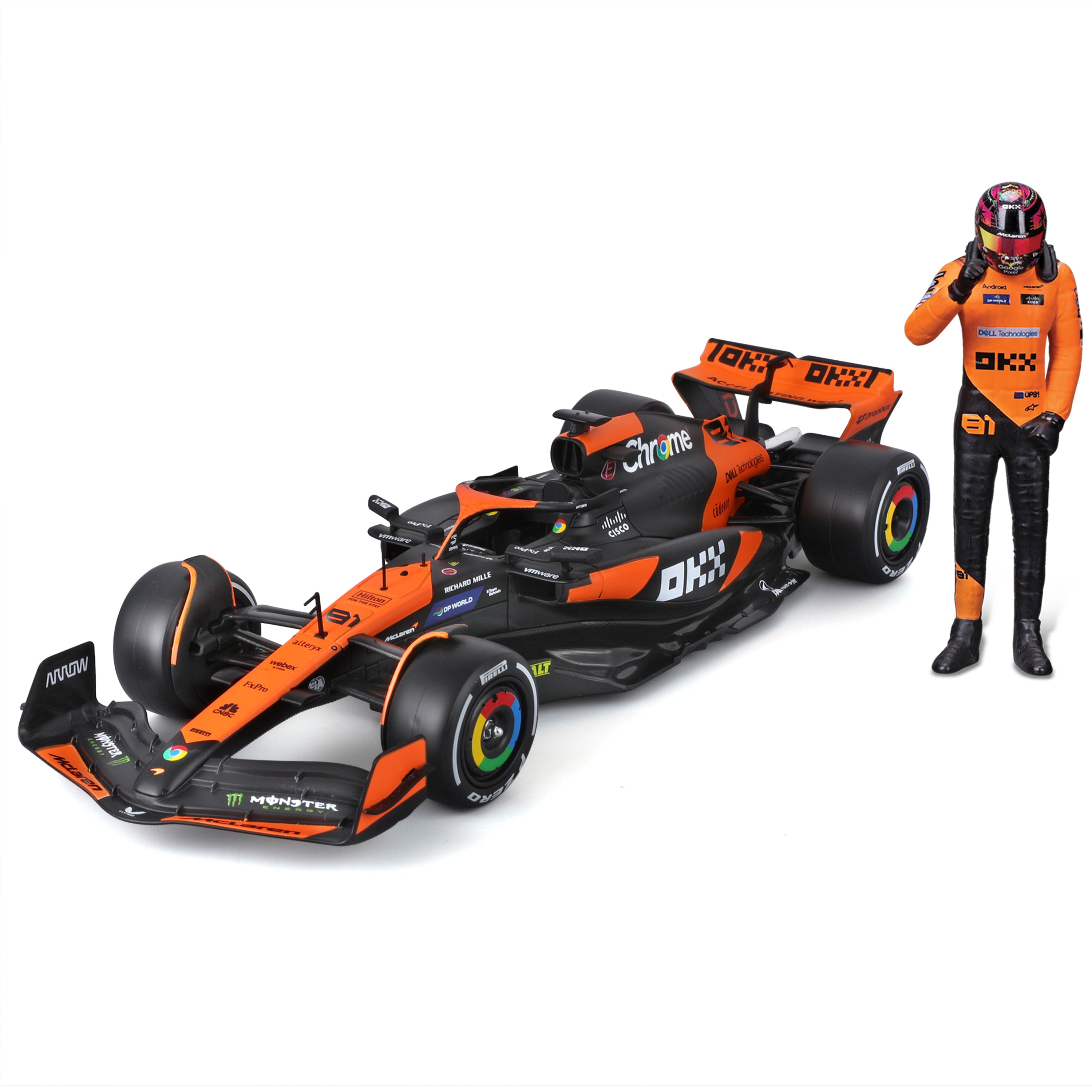 Macheta Bburago 1:24 Formula-Cu Figura-Mclaren Mcl38 #81 Oscar Piastri Bb28040/81