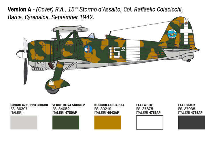 MACHETA ITALERI AVION FIAT CR42 FALCO ASSAULT NIGHT FIGHTER IT2842S